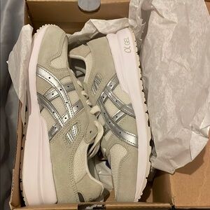 Women's Green Silver and Cream ASICS Sneakers